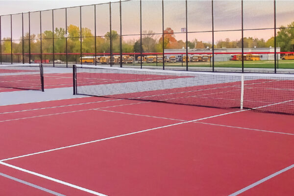 Tennis court construction in Saudi Arabia by Pools & Court