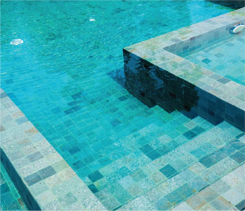Pool steps built using top swimming pool equipment in Saudi Arabia