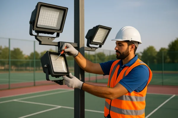 Pool lighting maintenance by pool maintenance company