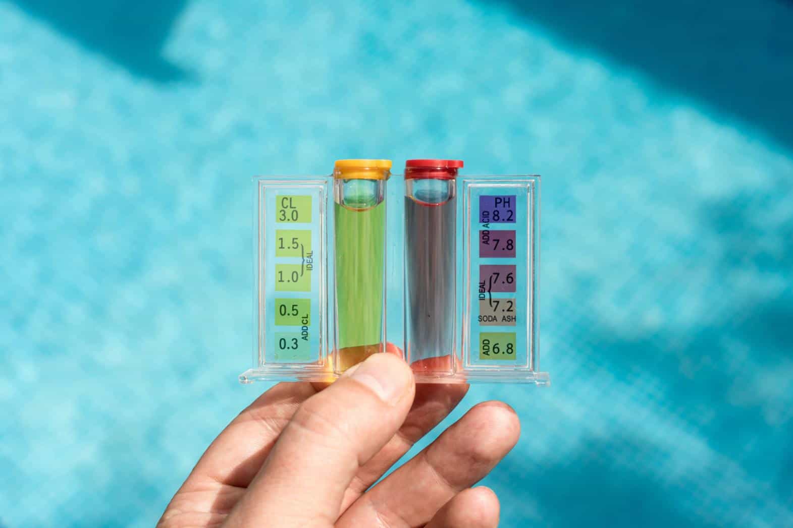 Swimming pool water pH levels