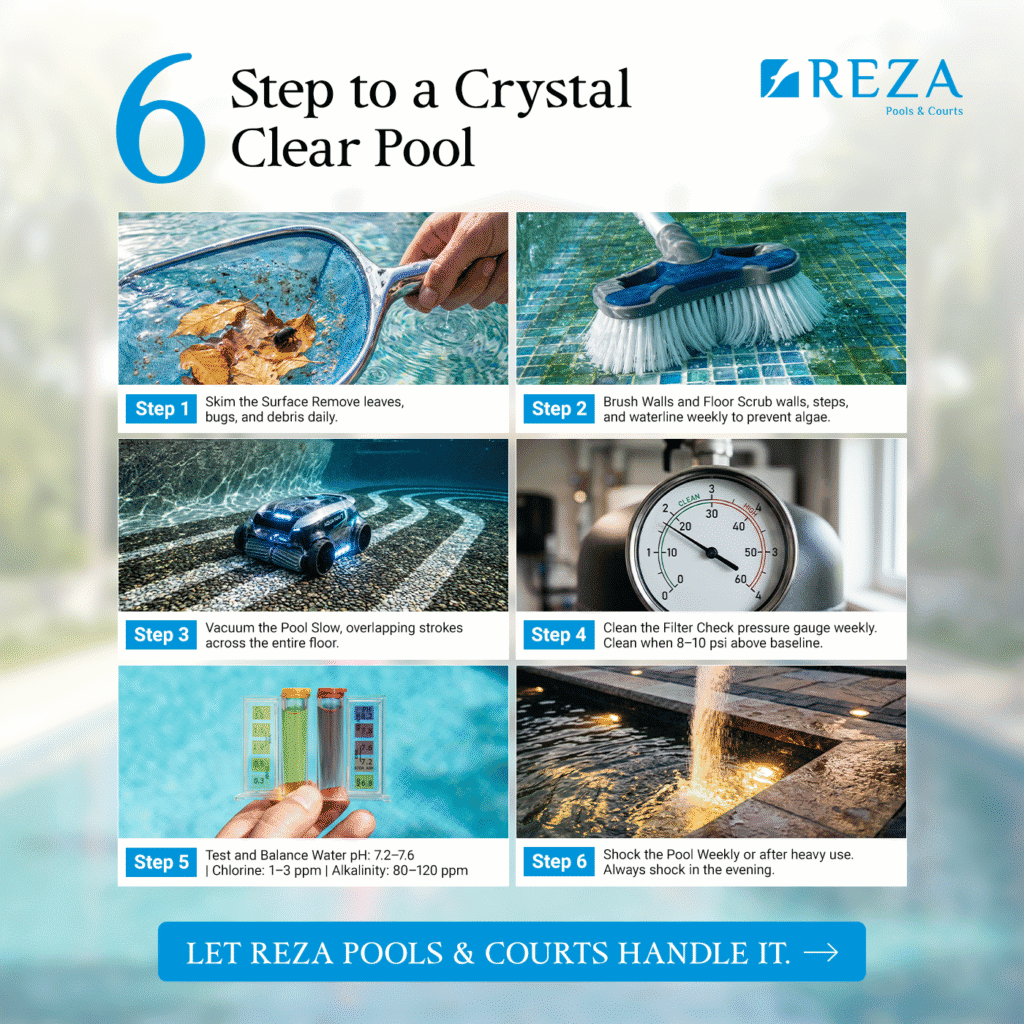 Pool filter cleaning frequency, warning signs, and common mistakes to avoid